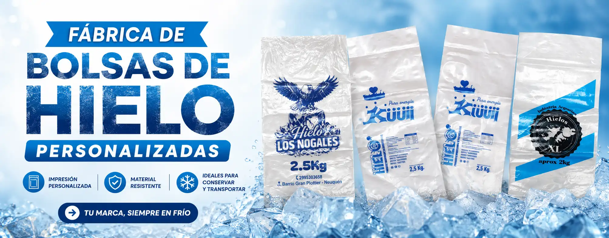 Fábrica de bolsas para hielo personalizadas con logo - Papel West