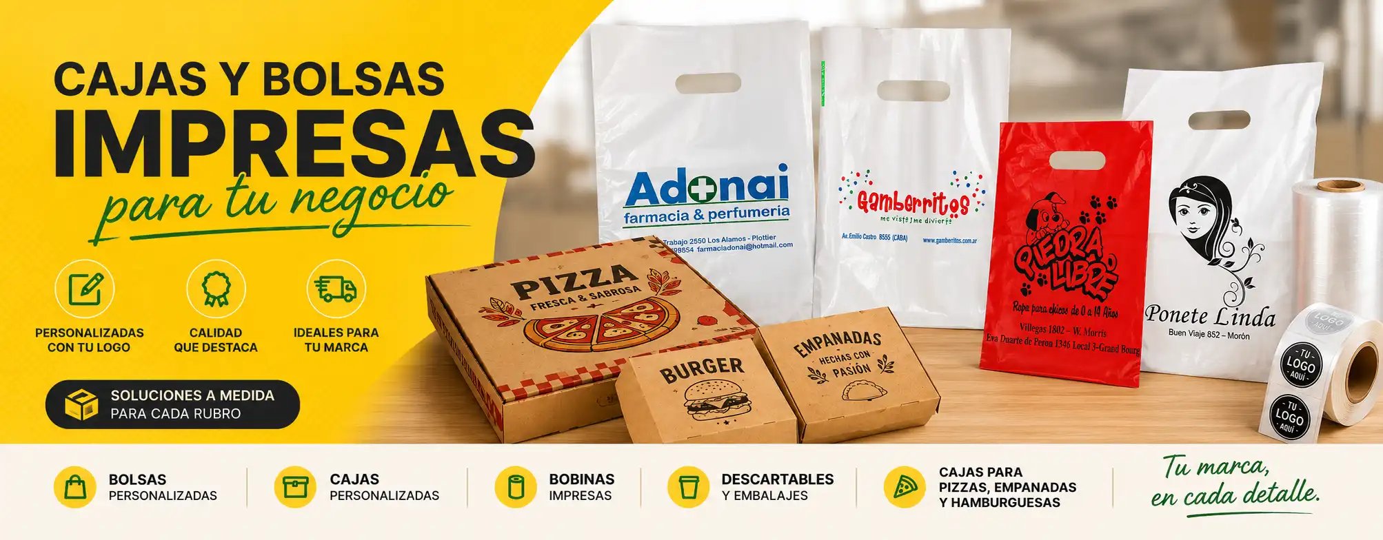 Cajas y bolsas personalizadas con logo Fabrica